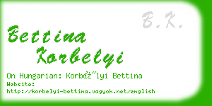 bettina korbelyi business card